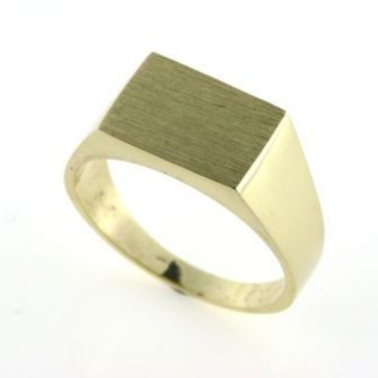 Billede af Herrering m. lukket bund m. plade 9*13mm. forgyldt 925s.
