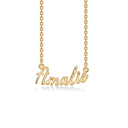 Billede af Studio Z "Name Tag - AMALIE" halskæde forgyldt sølv (40-45 cm)