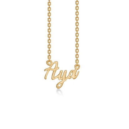 Billede af Studio Z "Name Tag - AYA" halskæde forgyldt sølv (40-45 cm)