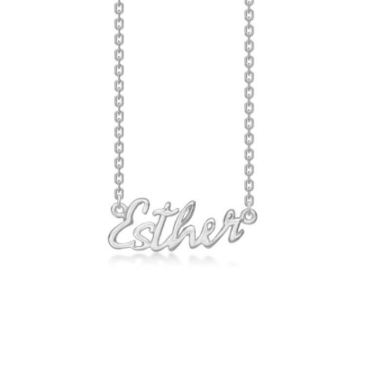 Billede af Studio Z "Name Tag - ESTHER" halskæde sølv (40-45 cm)