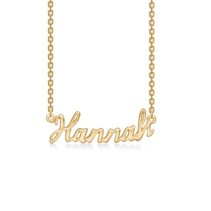 Billede af Studio Z "Name Tag - HANNAH" halskæde forgyldt sølv (40-45 cm)