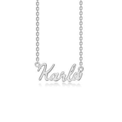 Billede af Studio Z "Name Tag - KARLA" halskæde sølv (40-45 cm)