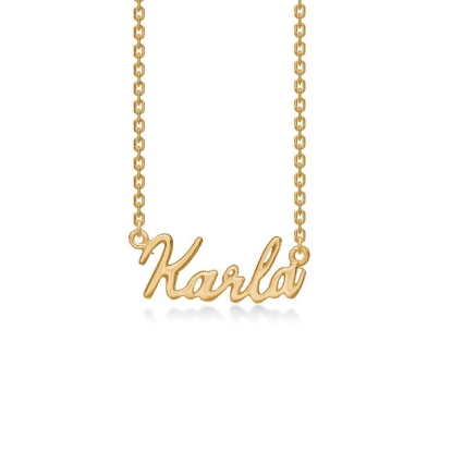 Billede af Studio Z "Name Tag - KARLA" halskæde forgyldt sølv (40-45 cm)