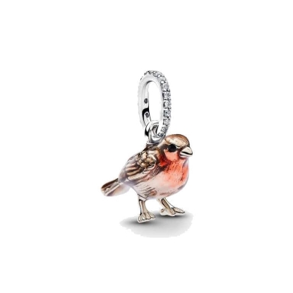 Billede af Pandora Rødkælk charm sølv m. emalje + cz