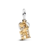 Billede af Pandora Slot & Hjertevedhæng charm sølv + forgyldt metalblanding m. cz