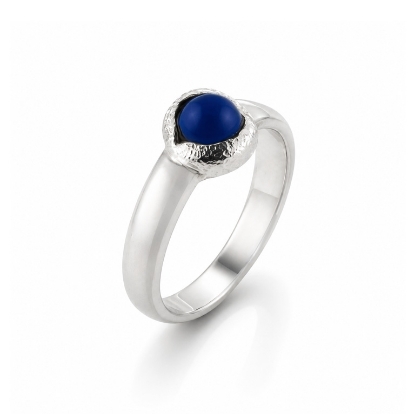 Billede af Ring  m. cab. sl. lapis 5 m/m. 925s.