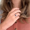 Billede af Ring  m. cab. sl. lapis 5 m/m. 925s.