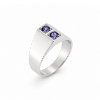 Billede af Ring m. 2*3½ mm syn sten 925s