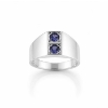 Billede af Ring m. 2*3½ mm syn sten 925s
