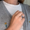 Billede af Ring m. 2*3½ mm syn sten 925s