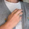 Billede af Ring m. 2*3½ mm syn sten 925s
