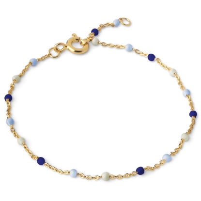 Billede af ENAMEL Copenhagen Lola Marine armbånd forgyldt messing m. emalje (15+4 cm)