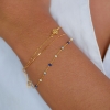 Billede af ENAMEL Copenhagen Lola Marine armbånd forgyldt messing m. emalje (15+4 cm)