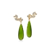 Billede af Julie Sandlau Treasure Drop Moss Green øreringe forgyldt sølv m. krystal + cz