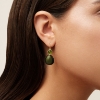 Billede af Julie Sandlau Prime Drop Moss Green/Olive øreringe forgyldt sølv m. krystal