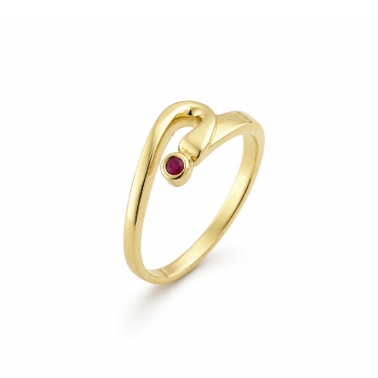 Billede af Ring 8 kt. m. ægte fac. rubin 2mm