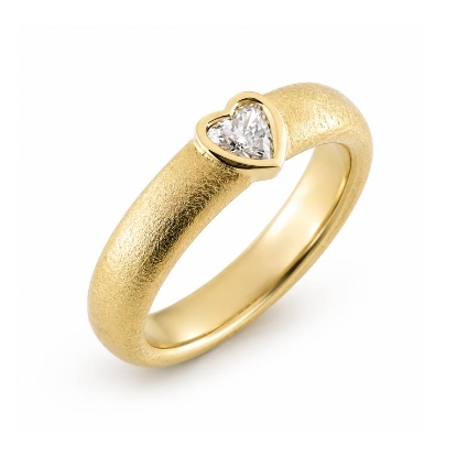 Billede af Ring dia. hjerte slib 0,25 tw/vvs. 14 kt.