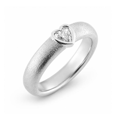 Billede af Ring dia. hjerte slib 0,25 tw/vvs. 14 kt. hvg.