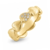 Billede af Ring hjerter, isat 6 brill. i et hjerte, 6*0,01 w/vs. 14 kt. (hjertering)