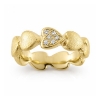 Billede af Ring hjerter, isat 6 brill. i et hjerte, 6*0,01 w/vs. 14 kt. (hjertering)