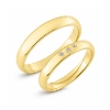 Billede af Vielses & Forlovelses ringe, d-ring 3* 0,01 w/vs. 8 kt. (br. 3,5 mm. tk. 1,5 mm.)