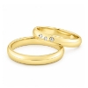 Billede af Vielses & Forlovelses ringe, d-ring 3* 0,01 w/vs. 8 kt. (br. 3,5 mm. tk. 1,5 mm.)