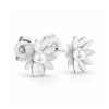 Billede af Ørestikker "Pearly Flowers" 14 karat hvidguld
