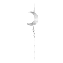 Billede af Jane Kønig Half Moon With Pearl Chain ørering sølv (1 stk) - Højre