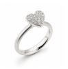 Billede af Ring hjerte, 18 brill. a 0,01 w/vs., massiv 14 kt. hvg. (hjertering)