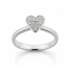 Billede af Ring hjerte, 18 brill. a 0,01 w/vs., massiv 14 kt. hvg. (hjertering)