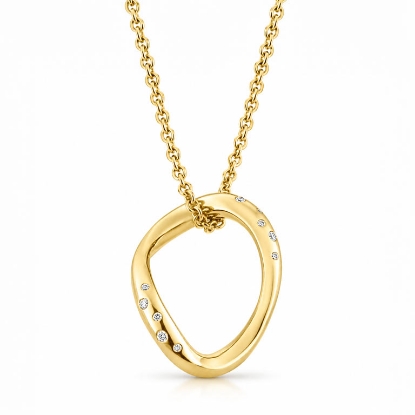 Billede af Vedhæng vreden tråd, 20 brill., 8*0,02 + 12*0,01 ct. w/si. ialt 0,28ct. 14 kt.