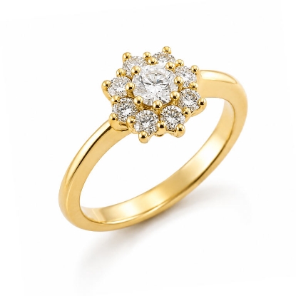 Billede af Rosetring brill. 0,25 ct. w/vs. + 8* 0,04 ct. w/vs. 14 kt. 
