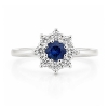 Billede af Rosetring blå safir 4,0mm + 8*0,04 w/vs 14 kt. hvg.