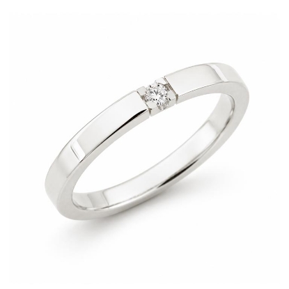 Billede af Alliancering brillant 0,04 w/vs. 14 kt. hvidguld