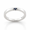 Billede af Alliancering m. 1*safir (ca. 0,04-0,05 ct.) 14 kt. hvidguld