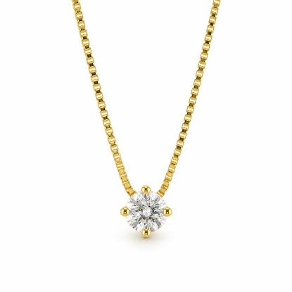 Billede af Collie med brill. 0,25 ct. w/si. 4 grab. chatonsfatn. ven. tr. 0,8 mm. 42 cm. 14 kt.