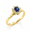 Billede af Sapphire Devotion ring i 14 kt. m. safir og brillanter