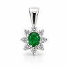 Billede af Emerald Devotion vedhæng i 14 kt. hvg. m. smaragd og brillanter