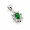 Billede af Emerald Devotion vedhæng i 14 kt. hvg. m. smaragd og brillanter
