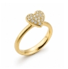 Billede af Ring hjerte, 18 brill. a 0,01 w/vs., massiv 14 kt. (hjertering)