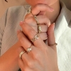 Billede af Ring hjerte, 18 brill. a 0,01 w/vs., massiv 14 kt. (hjertering)