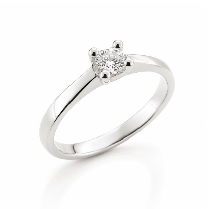 Billede af Lux Ring 4 grab. brill. 0,25 w/piq. 14 kt. hvg. 