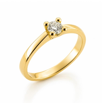 Billede af Lux Ring 4 grab. brill. 0,30 w/piq. 14 kt.  