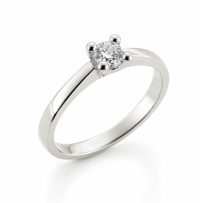 Billede af Lux Ring 4 grab. brill. 0,30 w/piq. 14 kt. hvg. 