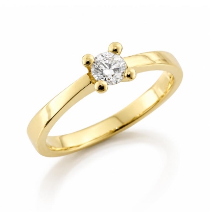 Billede af Lux Ring 4 grab. brill. 0,50 w/piq. 14 kt. 
