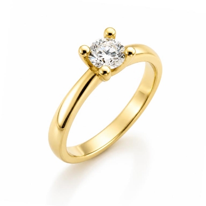 Billede af Lux Ring 4 grab. brill. 0,75 w/piq. 14 kt. 