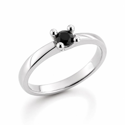 Billede af Lux Ring med sort brill. 0,15 ct. 14 kt. hvg. 