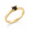 Billede af Lux Ring med sort brill. 0,20 ct. 14 kt.  