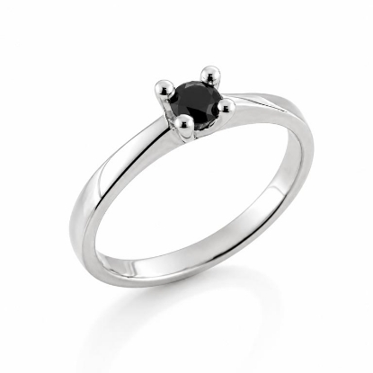 Billede af Lux Ring med sort brill. 0,20 ct. 14 kt. hvg. 