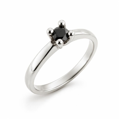 Billede af Lux Ring med sort brill. 0,25 ct. 14 kt. hvg. 